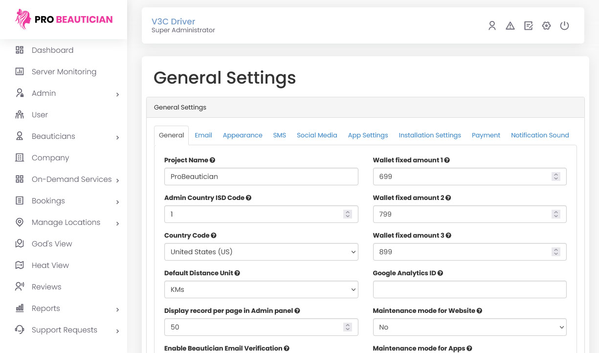 General Settings