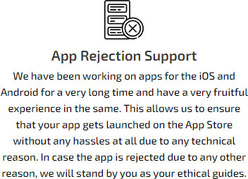 App rejection support