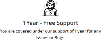 1 year - free support
