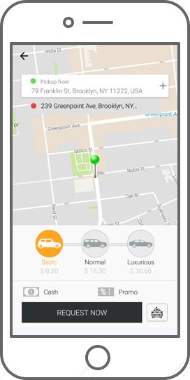 Uber App Clone in Dark Tangerine Color Theme