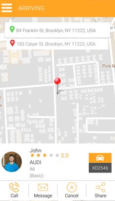 Taxi Booking App in Default Theme