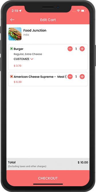 user edite food item