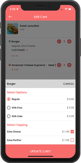 user confirm order to check out