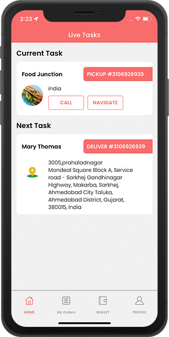 delivery driver see order picup address