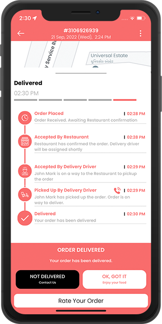 order delivered successful