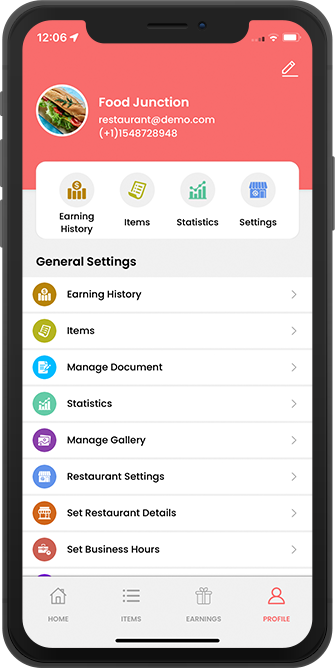 Stores app menu