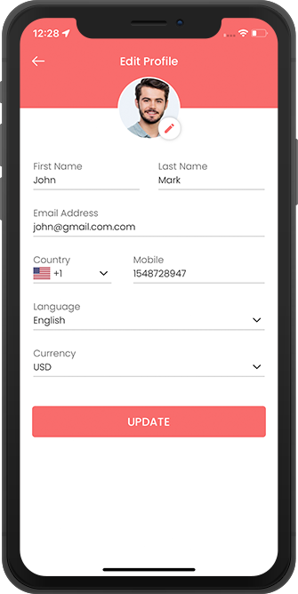 user, Stores, driver edit profile