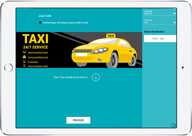 select destination in kiosk app