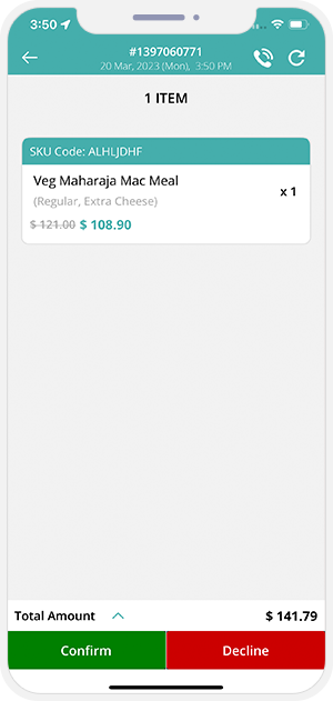 store confirm order