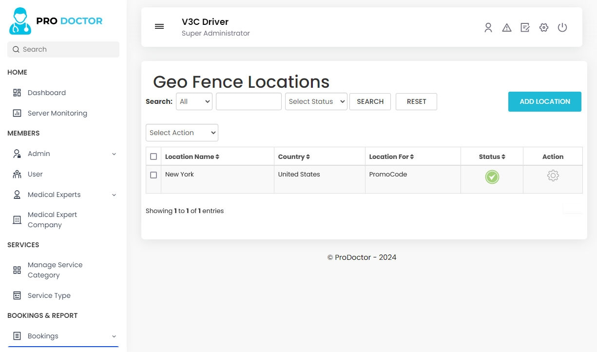 Geo Fence Locations