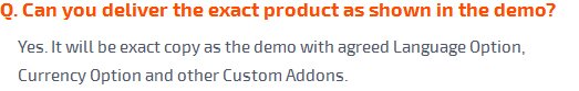 Can you deliver the exact product as shown in the demo?