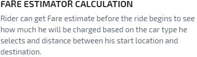 Fare Estimator Calculation