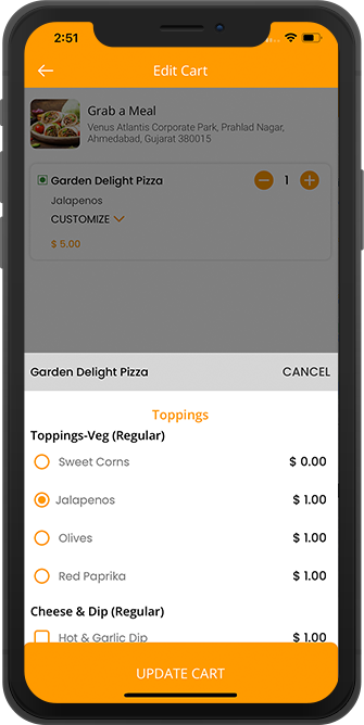 user add toppings