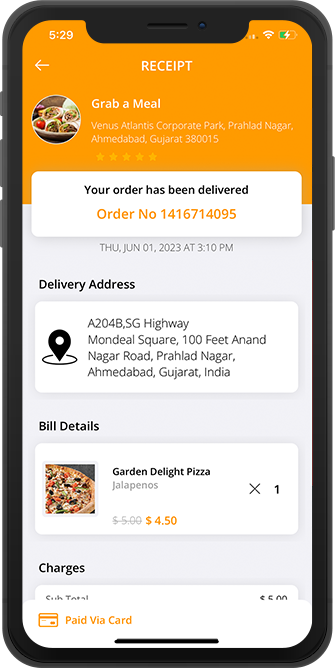 driver see details of address, earning , order