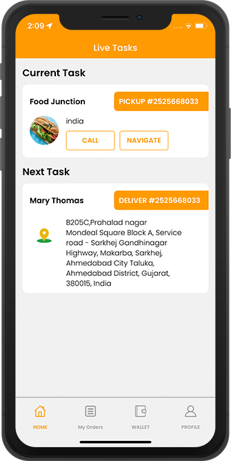 delivery driver see order picup address