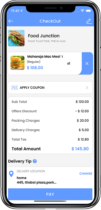 checkout for food delivery