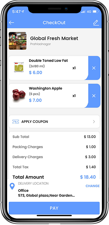 checkout for grocery delivery