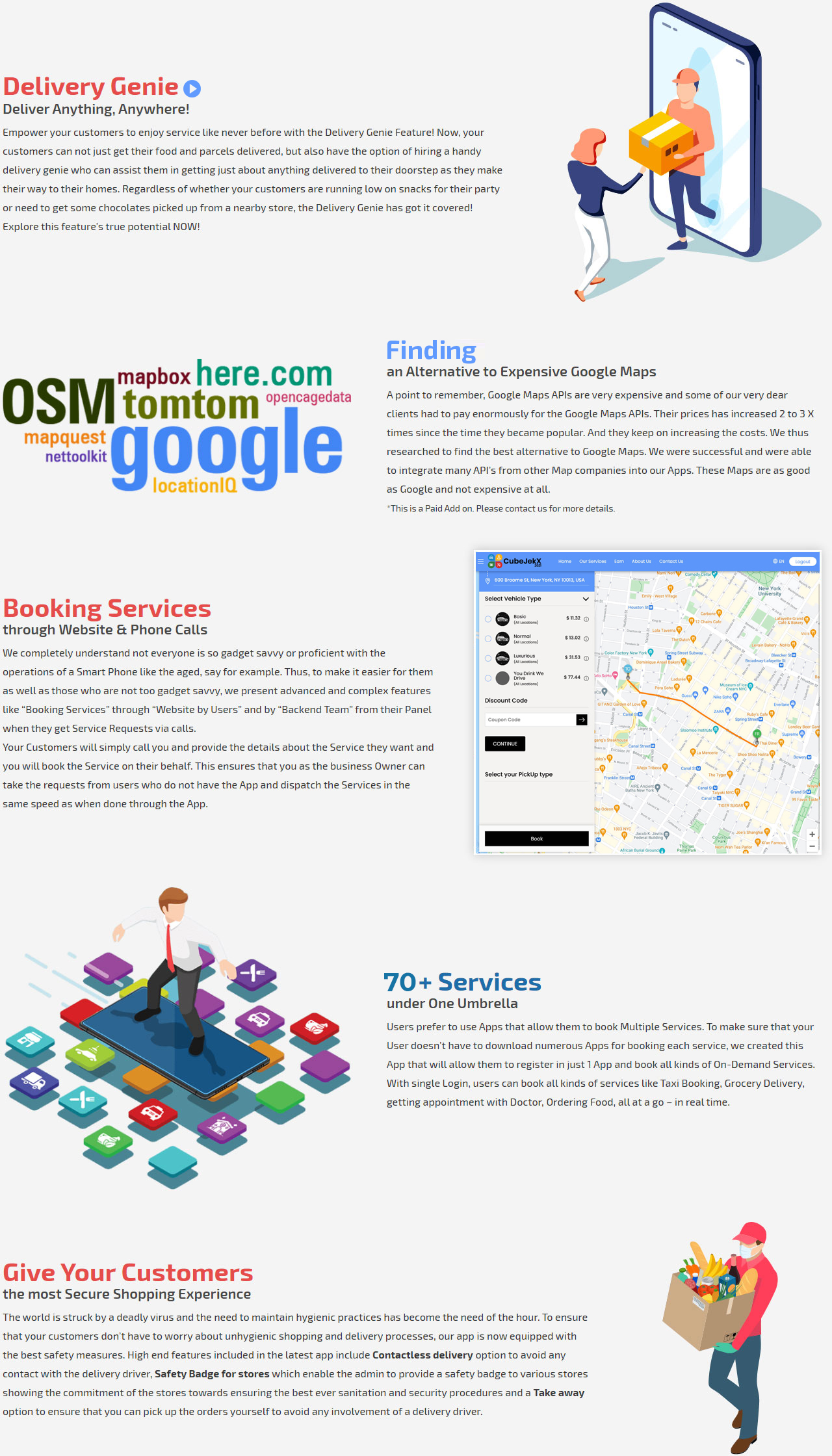 Alternative to Google Maps,Booking Services