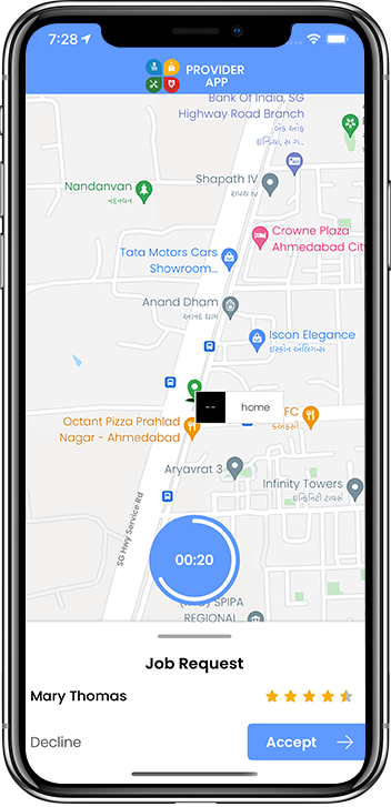 service provider accept or reject request
