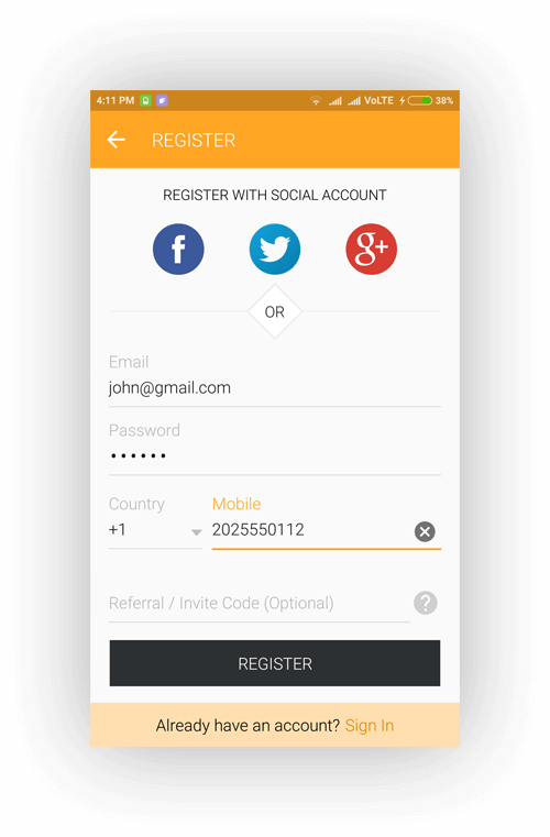 uber clone app flow