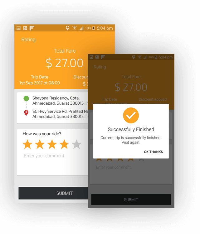 Reviews and Ratings Screen