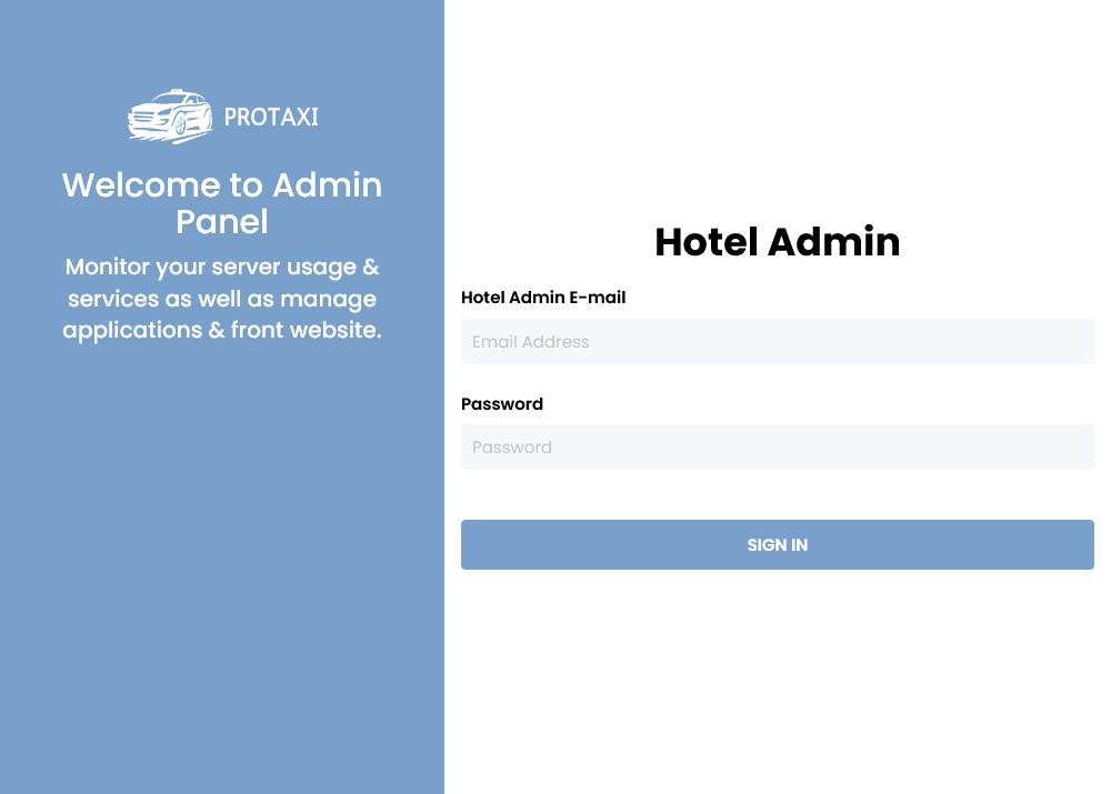 Hotel Login Screen