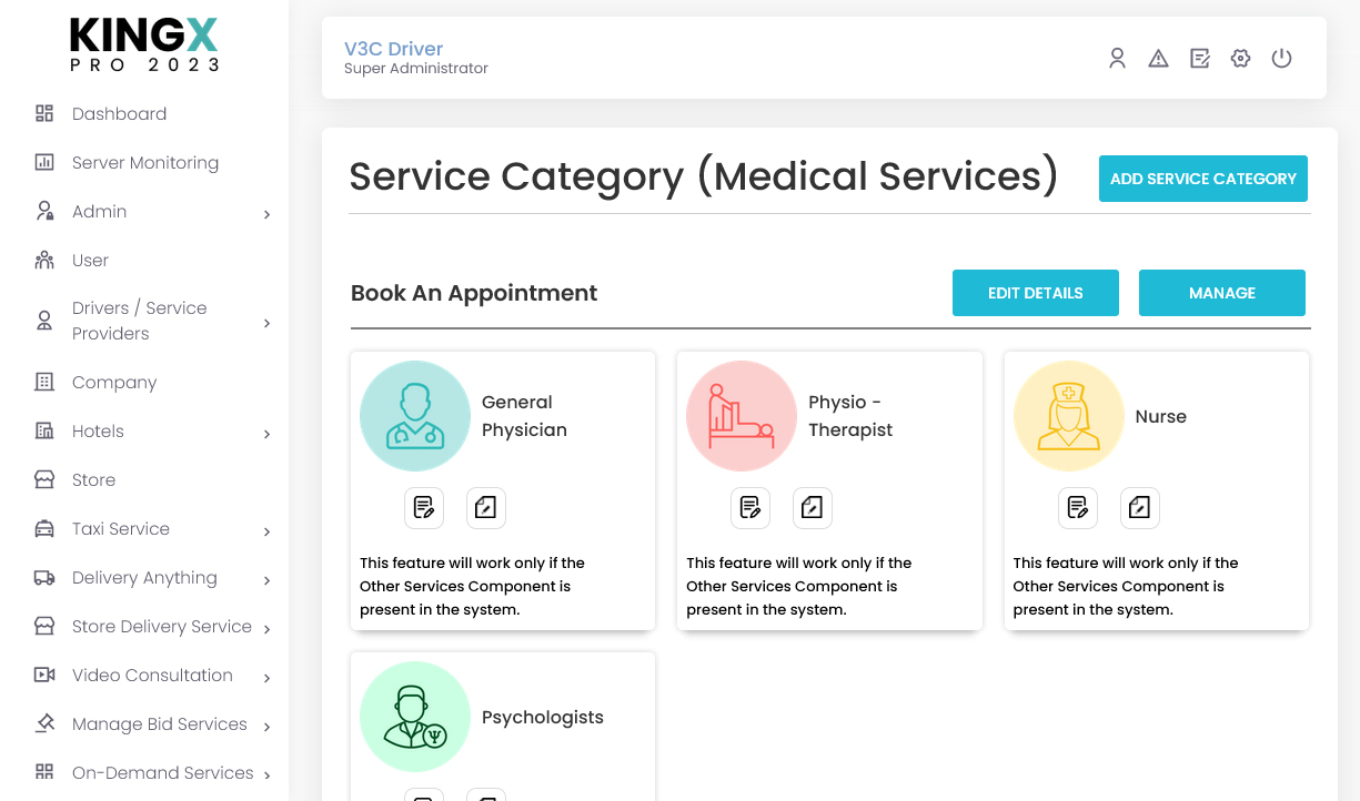 Manage medical services