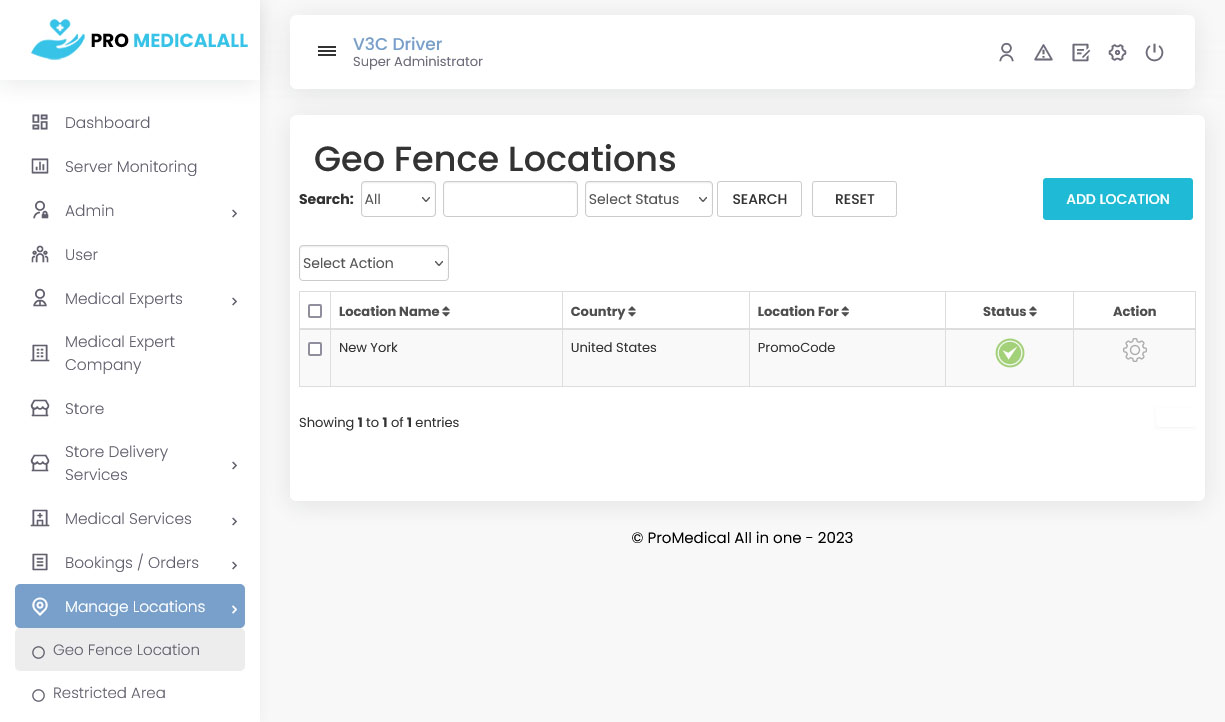 Geo Fence Locations