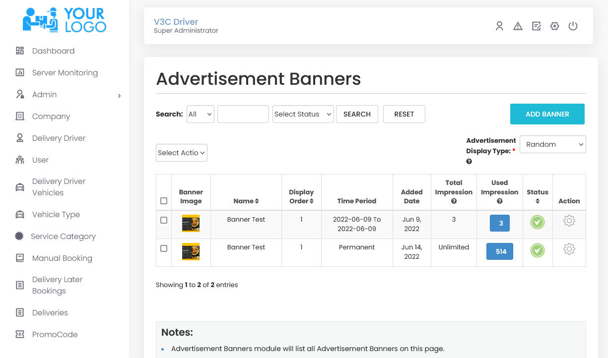 Advertisement Banners