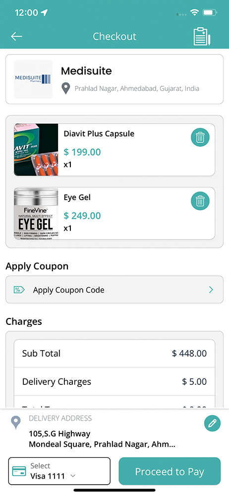 edit cart and checkout