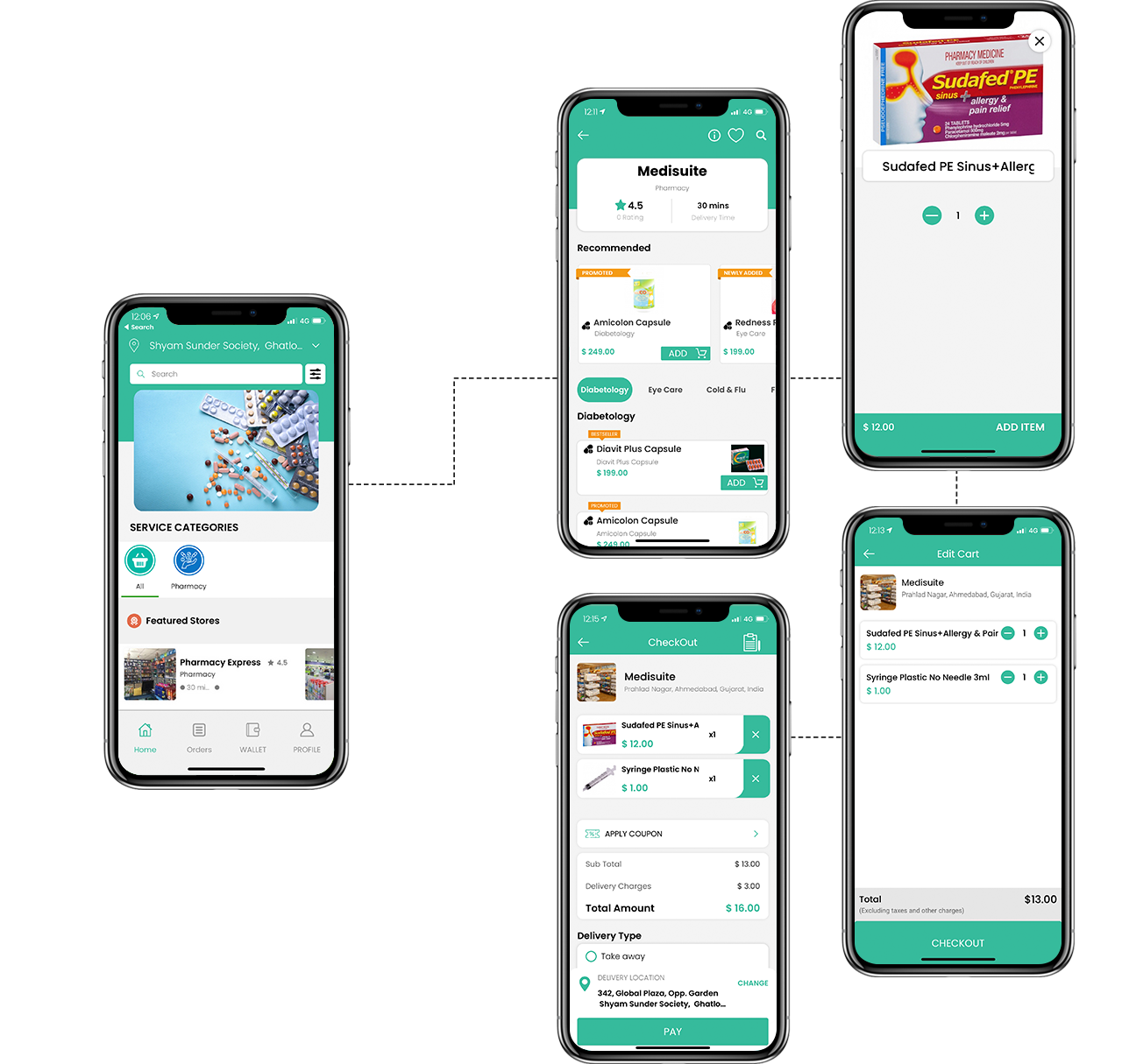 Pharmacy Delivery app flow