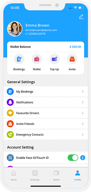sender app menu option 