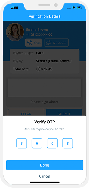 OTP Verification to Start the Job