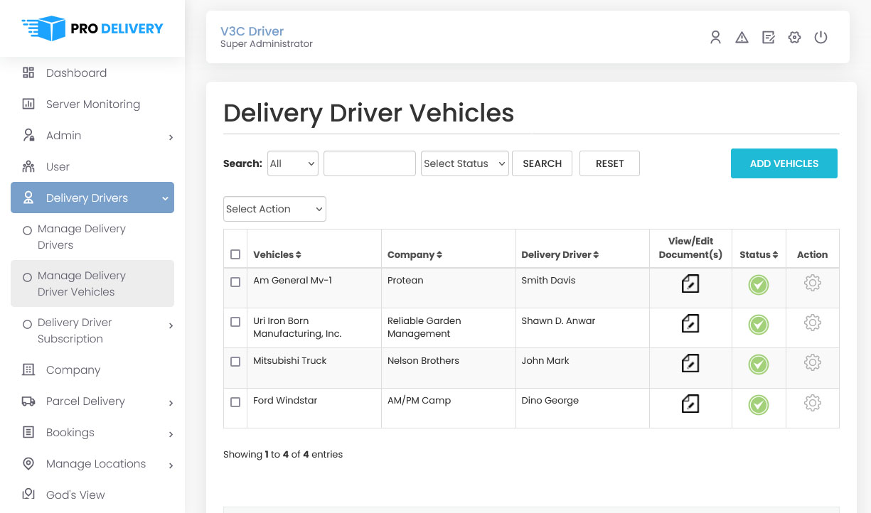 Delivery Driver Vehicles