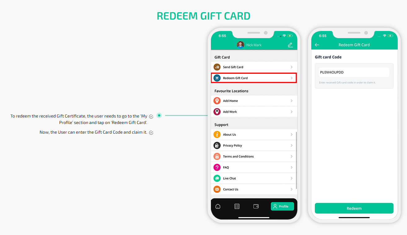 redeem gift card
