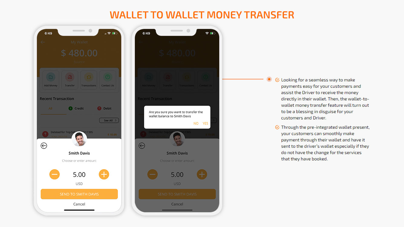 wallet to wallet money transfer