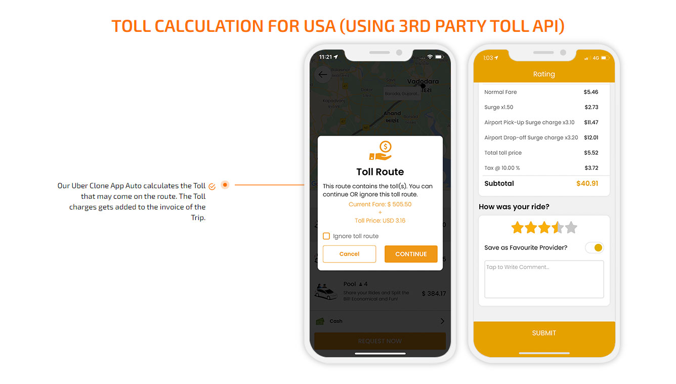 toll calculation for USA