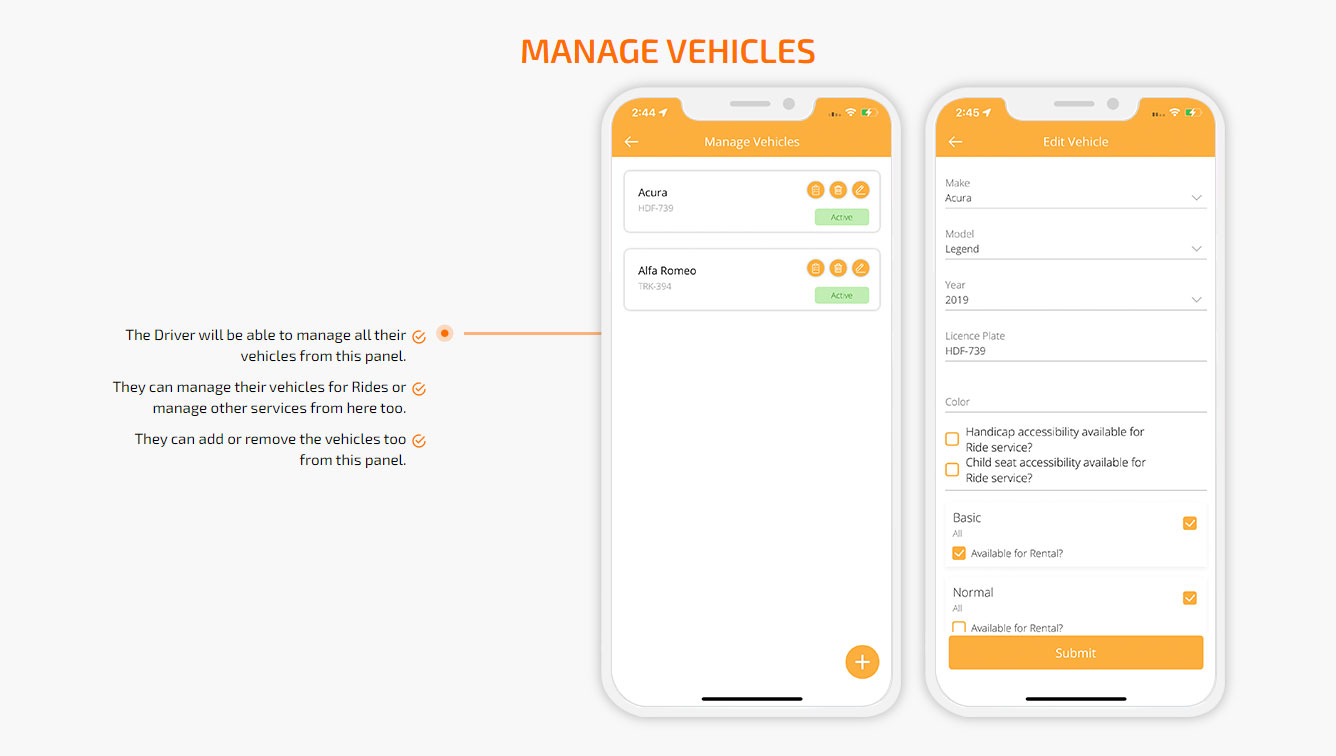 manage vehicles