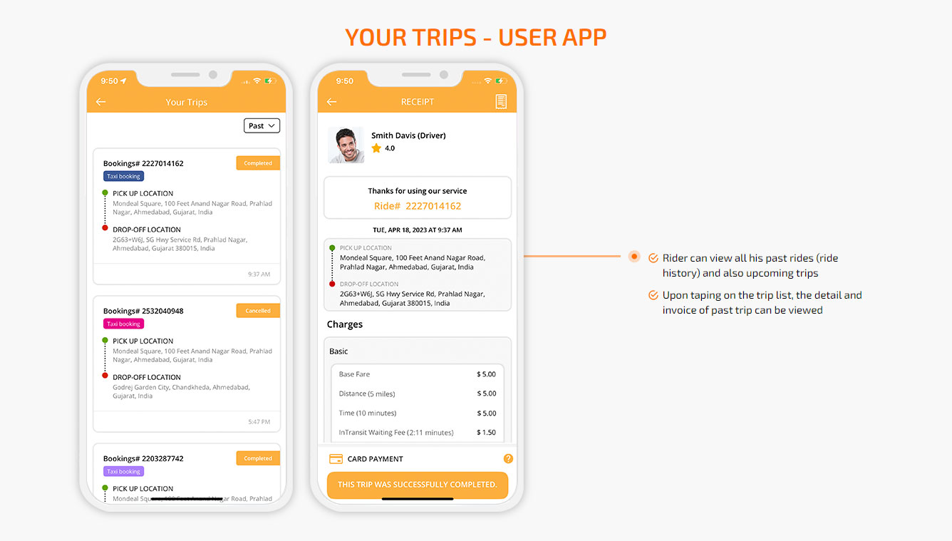 your trip user app