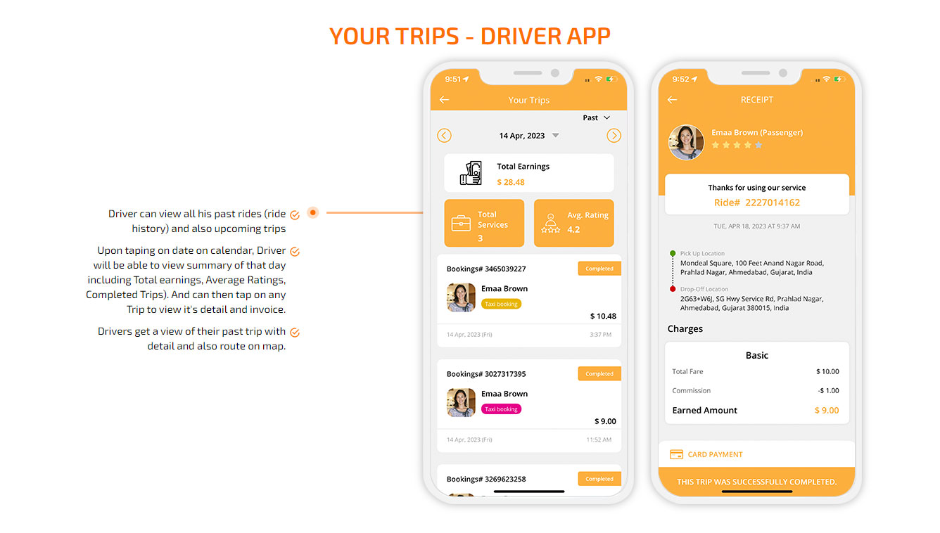 your trips driver app