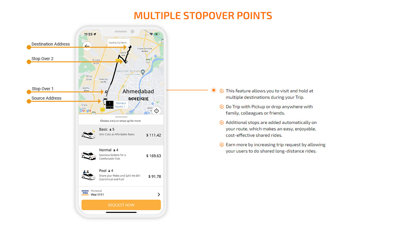 multiple stop over points