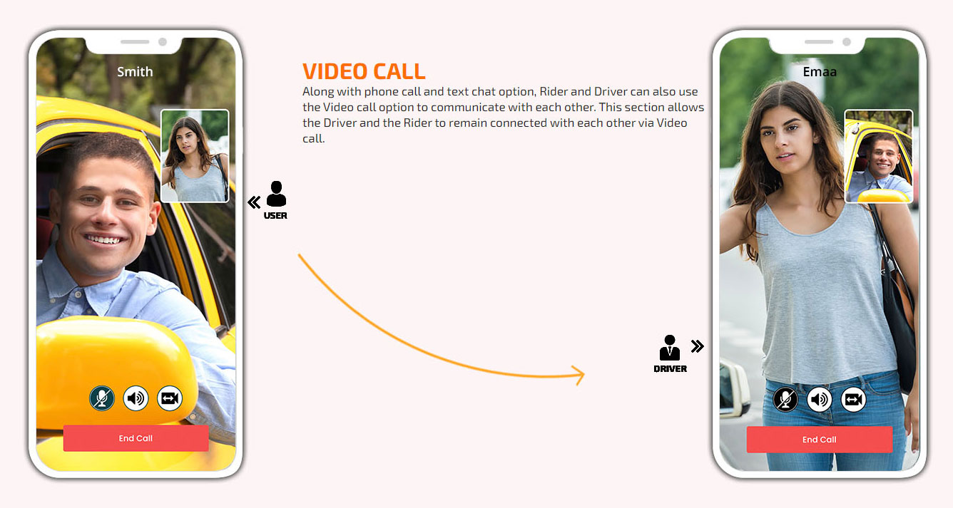 video call rider and driver