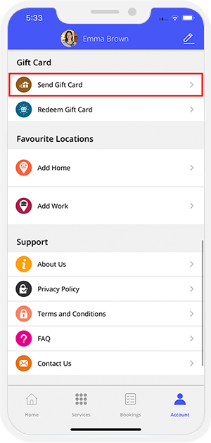 choose service categories