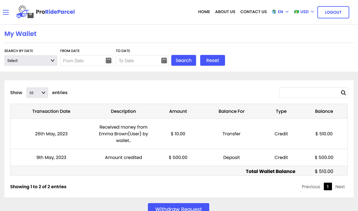 Driver wallet