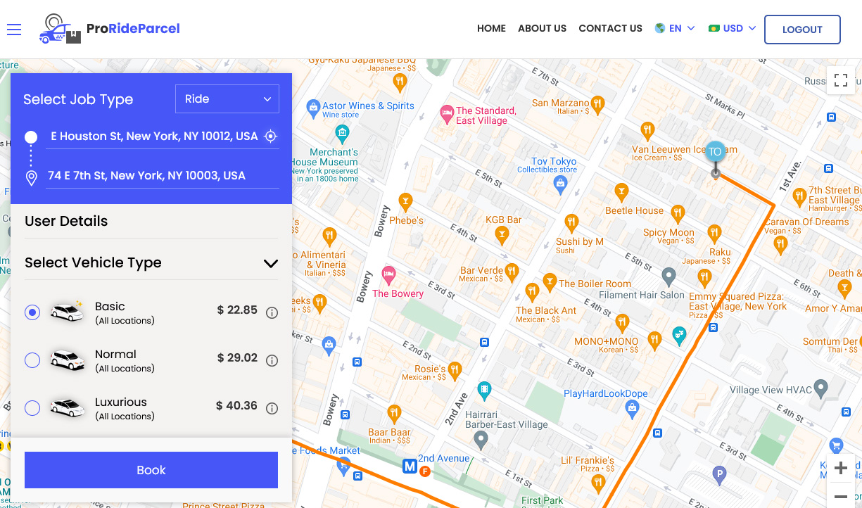 Choose Taxi Types