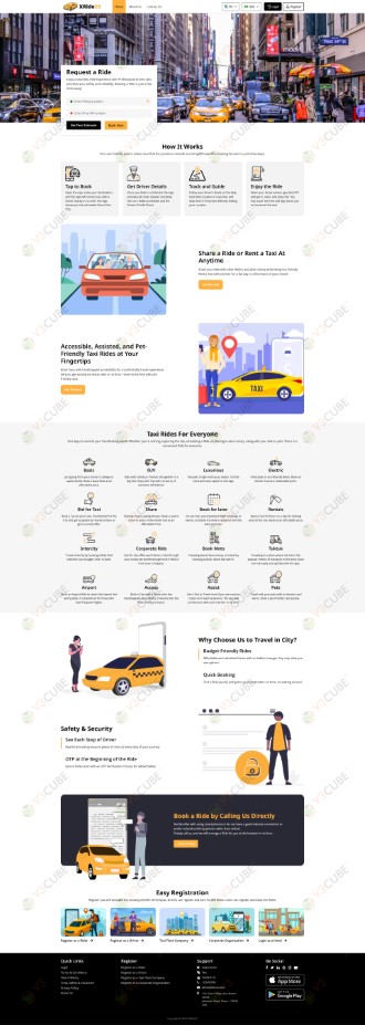Yellow Taxi Booking Website Color Theme