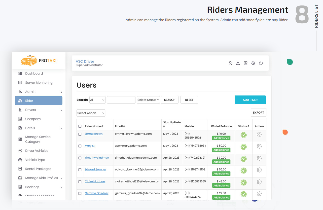 vehicle rates management