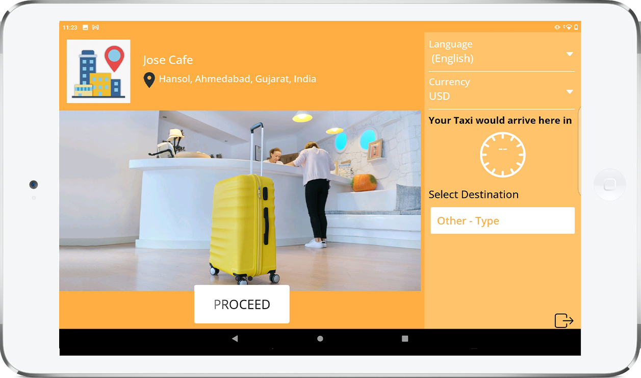 hotel taxi booking android app