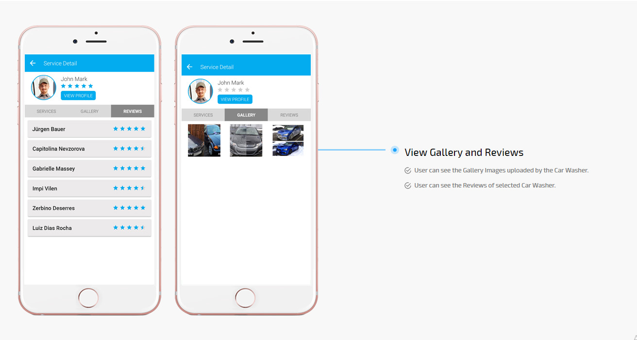 On demand car wash app, Mobile car detailing app, Washos clone