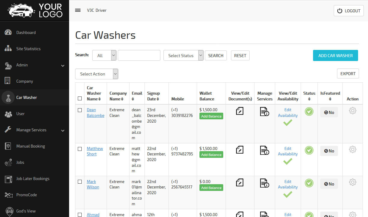 add car washer